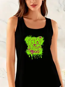 woman Lace-bodice for ladies Neon Graffiti Boo Bear Lace vest for layering and outerwear |   Versatile for work and dat