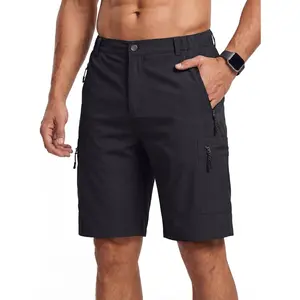 COEVALS CLUB Men's Hiking Cargo Shorts Lightweight Quick Dry Stretch Outdoor Shorts with 5 Zipper Pockets for Walking Camping