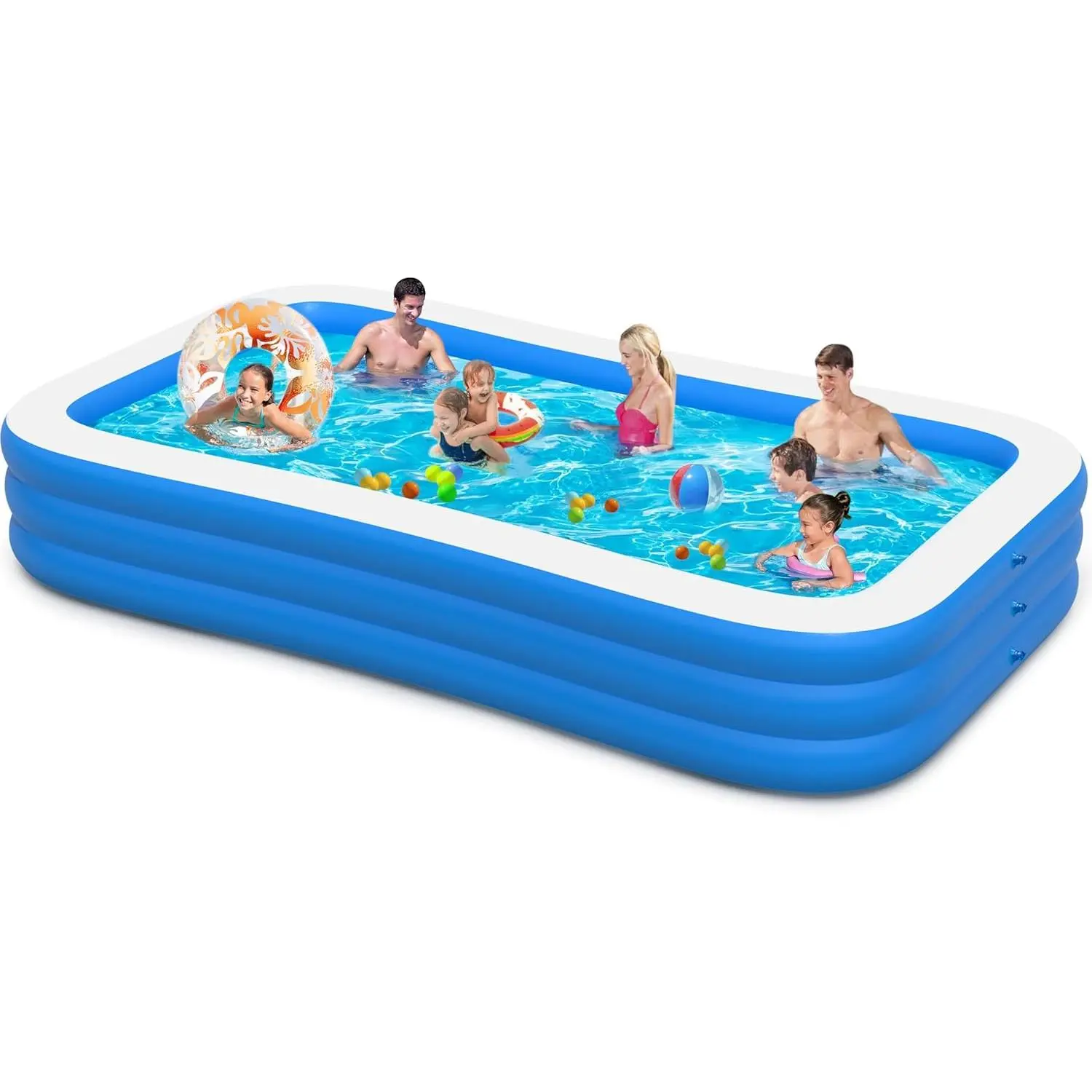 Inflatable Swimming Pool for Adults Kids - 10FT x 6FT Blow Up Pools Kiddie Pool, Oversized Thickened Family Inflatable Pools for Backyard Outdoor Garden Outdoor Summer Water Party
