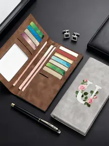 Rose & Leaf U-Shaped Pattern / Artificial Leather Long Wallet, Multiple Card Slots, Large Capacity, Soft Material, Fashion Design
