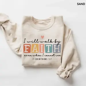 Boho Christian Sweatshirt, Jesus Sweatshirt, Walk By Faith Not By Sight Sweatshirt, Bible Verse Shirt Religious, Church Tshirt