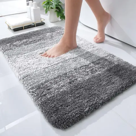 Mothers Day Luxury Bathroom Rug Mat 24x16, Extra Soft and Absorbent Microfiber Bath Rugs, Non-Slip Plush Shaggy Bath Carpet, Machine Wash Dry, Stripes, Modern