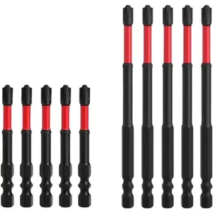 Impact Screwdriver Bit Set - S2 Steel 65mm & 110mm Slotted Heads 1/4 Inch Hex Shank, CNC Machined Tips with Magnetism, Cross Slot Screw Driver Drill Bits Used Electricians (10pcs)