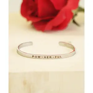 Women’s Empowerment Cuff Bracelet, Pow-her-ful