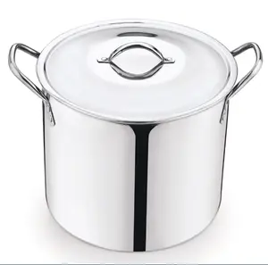 8-Qt Stainless Steel Stock Pot with Metal Lid, Ultra Durable, Stay-Cool Handles, Hand Wash Only