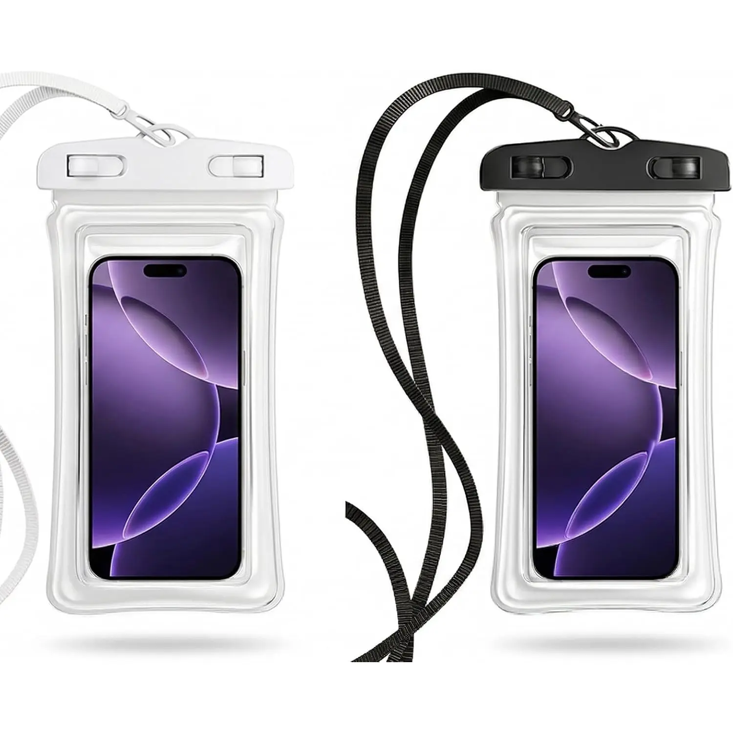 [2 Pack] Floating Waterproof Phone, IP68 Case for All Phones with Detachable Lanyard - Perfect Beach Cruise for iPhone 16 15 14 Pro Max, Galaxy S25