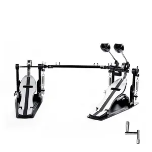 Double Bass Drum Pedal - with Adjustable Beater Head, Double Chain Drive Foot Kick Pedal with Drum Key, Heavy Duty Chain Drive for Fast Metal/Rock Drumming Long - Lasting Performance for Gigging Drummers. (SC-SZ-YQ）