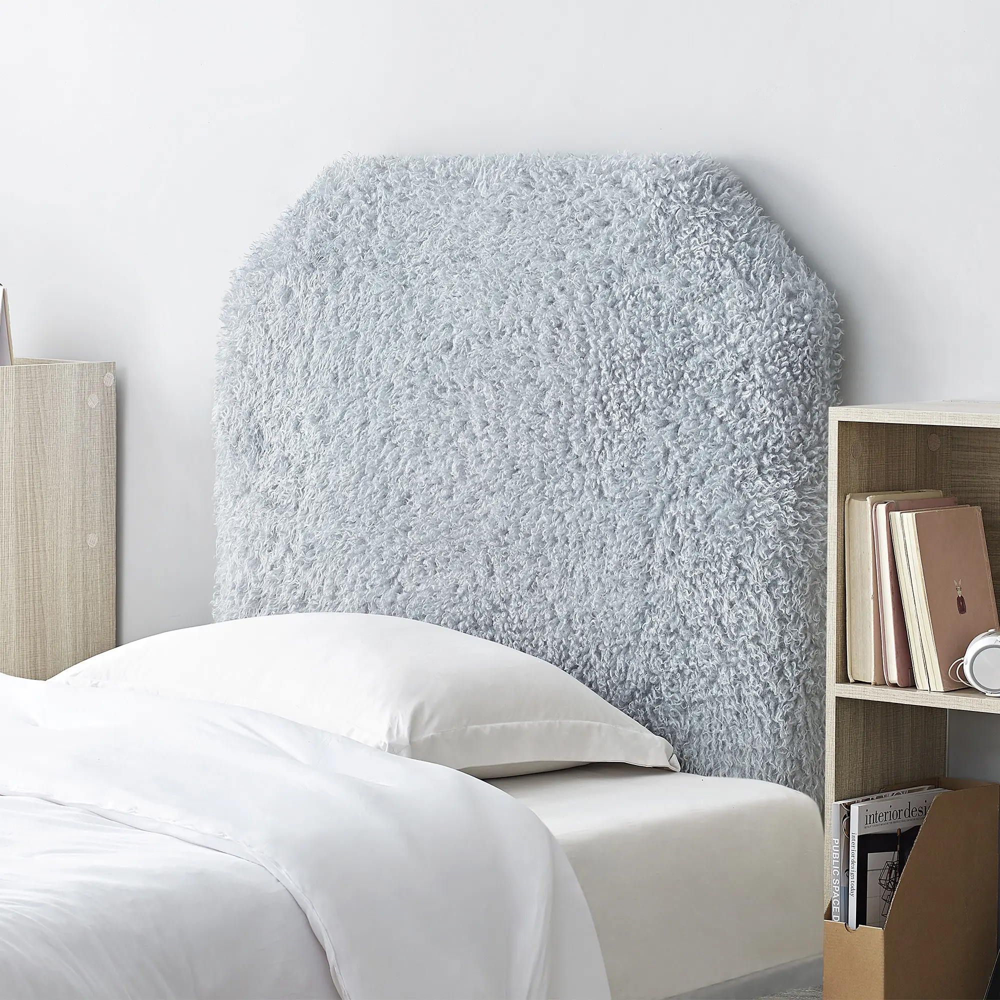 Mo' Frizzle College Headboard - Plush Thickness Gray