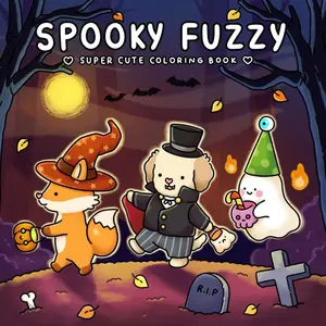 Spooky Fuzzy: Cute Creepy Coloring Book for Adults & Teens, Perfect for Relaxation & Stress Relief, Unique Gift Idea for Halloween Fans! Themed Artwork Illustrations Pages