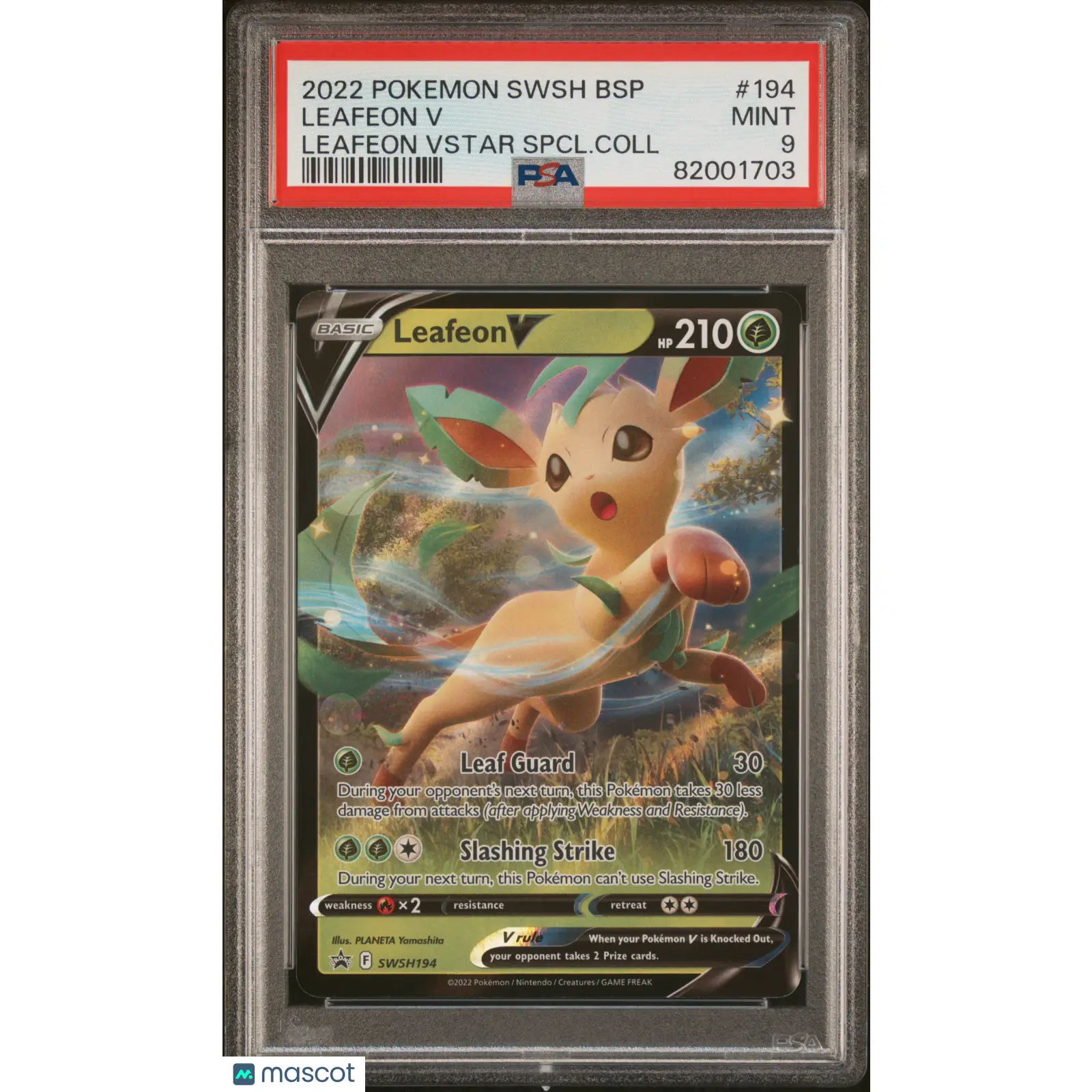 PSA 2022 Pokémon TCG Leafeon V #194 Full Art 9