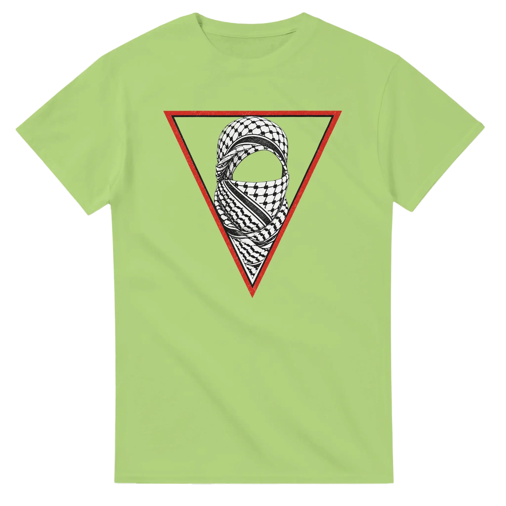 Red Triangle Keffiyeh Heavyweight Cotton T-Shirt, Palestinian-owned, jersey, top