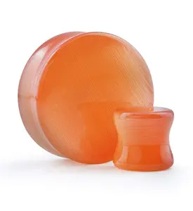 Orange Cat's Eye Glass Plugs