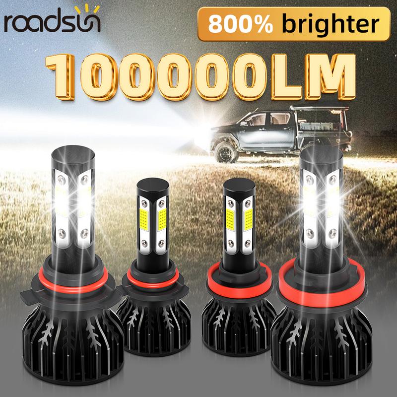 4pcs/6pcs LED Car Bulbs Combo Kit LED Headlight+Fog Light 9005/HB3 H11 Super Bright COB Chip 6500K cool white plug & Play Canbus No Error, Easy Install