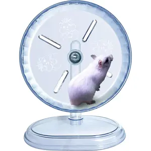 Silent Hamster Wheel, Super-Silent Hamster Exercise Wheels Accessories, Quiet Running Wheels, Adjustable Stand for Hamsters Mice Or Other Small Animals (White, Ф 7 inch)