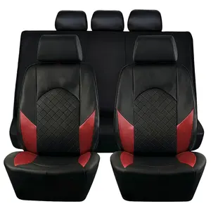For Toyota Corolla 9pcs Car Seat Covers Full Set, PU Leather Front + Rear Seat Comfort Cushion Protector Pad Mat 4 Season Breathable Non-Slip, UV Resistant Carseat Cover Water Resistant, Waterproof 5 Seater Covers Car Auto Vehicle Interior Accessories