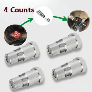 4packs Stainless Steel O2 Sensor Spacer Extender – M18×1.5 Oxygen Sensor Adapter, Tool-Free Install, No Signal Loss