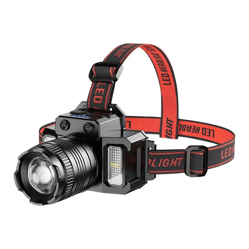 LED Headlamp, Rechargeable Waterproof Head-mounted Flashlight, Portable Head LED Light, Sensor Headlight For Outdoor Camping, Fishing & Cycling
