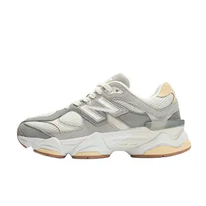 New Balance 9060 Sea Salt Raincloud Youth Women's Futuristic Design Earthy Tones Layered Mesh Suede Grey Brown Casual Walking Sneakers Comfortable