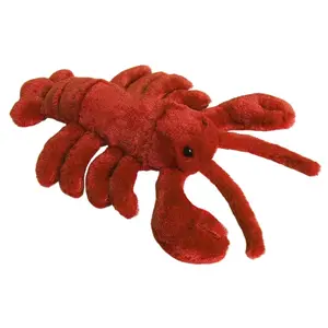 Aurora Mini Flopsie Lobster Stuffed Animal - Red Plush Toy with Bean Pellet Filling, Detailed Claws and Antennae - 8 Inches, for Kids, Toddlers, Adults, and Collectors