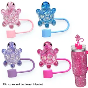 1pc Cute shiny turtle design Silicone Straw Covers for 30oz & 40oz Tumblers – Dust-Proof, Dust-proof for 0.39" Diameter Straws Reusable Tips for Hikers, Campers & Commuters Perfect Christmas, Mother's Day or Holiday party Gift