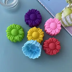 3D Daisy Silicone Molds - Set of 6 Durable, Food-Safe Cake Molds for Easy Release, Ideal for Cupcakes, Candles, And Crafts - Great for Holiday Baking, Party Decor, And Creative Endeavors