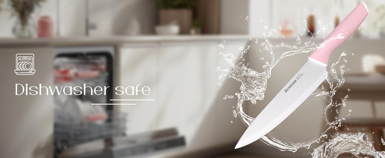 Astercook 14-Piece Professional Kitchen Knife Set – High Carbon Stainless Steel Chef, Bread, Santoku & Steak Knives with Hardwood Block, Ideal Valentine’s Day Gift Pink Wooden