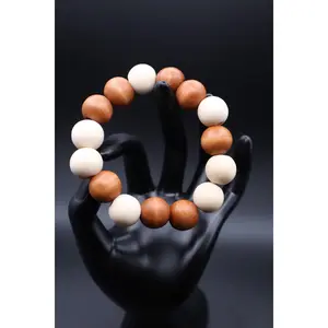 Earth Balance African Wood Beaded Bracelet
