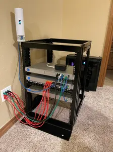 15U Rack 4-Post Open Frame Server Rack,  23" Deep 600MM