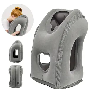 Inflatable Lumbar Support Pillow for Travel, Car, Plane and Office, Portable Back Cushion for Waist Support and Naps