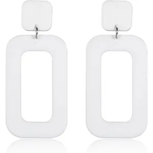 70s Earrings for Women Retro Earrings Acrylic White Earrings for Women Dangle Disco Earrings 70s Jewelry Groovy Earrings 70s Accessories