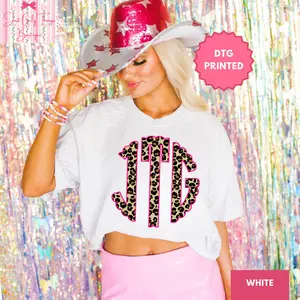Custom Leopard Monogram Shirt ~ (Leave First Name Initial, Last Name Initial, Middle Name Initial in Notes at Checkout), Checkered Shirt, Custom Name Shirt, Personalized Name Shirt, Custom Monogram Shirt, Cheetah Monogrammed Shirt