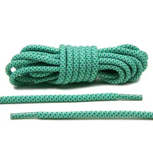 Green/White Rope Laces