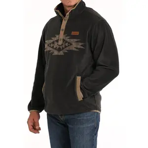 MENS CHROME AZTEC 1/4 SNAP FLEECE PULLOVER