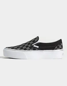VANS Classic Slip-On Checkerboard Womens Platform Shoes