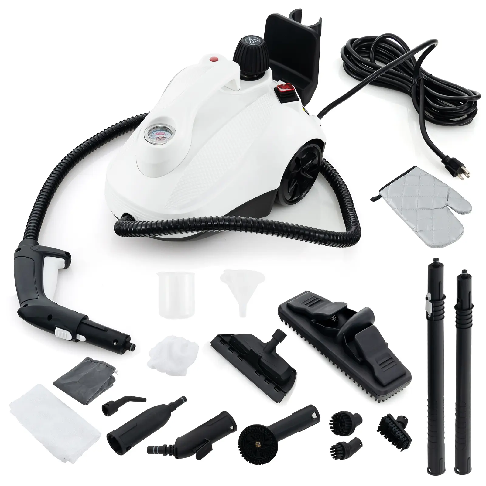 COSTWAY - Multipurpose Steam Cleaner 1800W Portable Household Steamer with 61 oz Tank-Gray & White