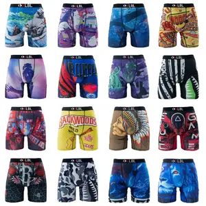 12/10/6 Pack Men's Vibrant Printed Boxer Briefs - KXLBL Soft Breathable Stretch Underwear, Comfy Graphic Performance Trunks, Value Bundle Set for Athletic & Daily Wear (Multi-Color）