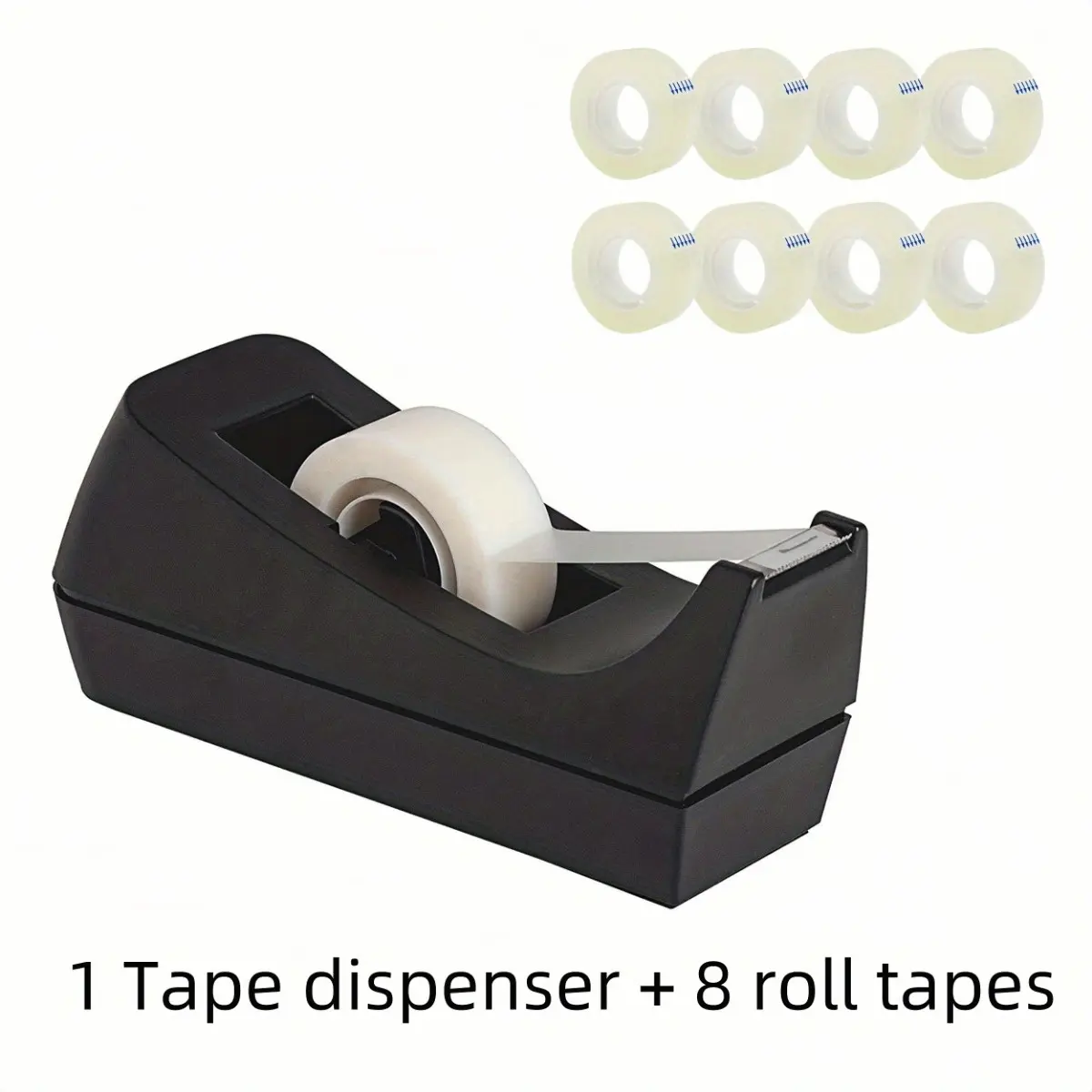 A Desktop Tape Dispenser That Comes with 8 Rolls of Tape - Features a Non-Slip Base - Ideal for Use in Offices, Homes, And Schools