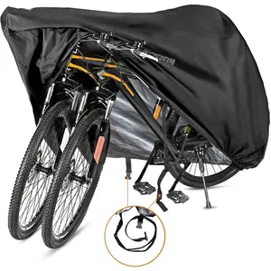 Bike Cover for 1, 2 or 3 Bikes, Outdoor Waterproof 420D Heavy Duty Ripstop Bicycle Cover, Constant All-season Protection for All Types of Bicycles