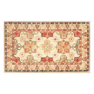 My Magic Carpet Ottoman Natural Machine Washable Area Rug, 3x5 Stain Resistant, Non-Slip, Waterproof