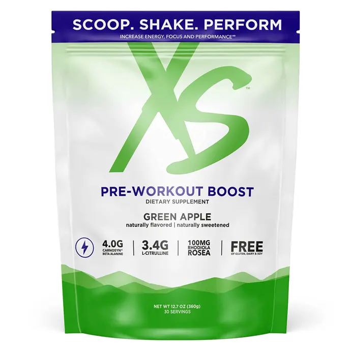 Amway XS Pre-Workout Boost – Green Apple | 30 Servings | Pre-Workout Powder
