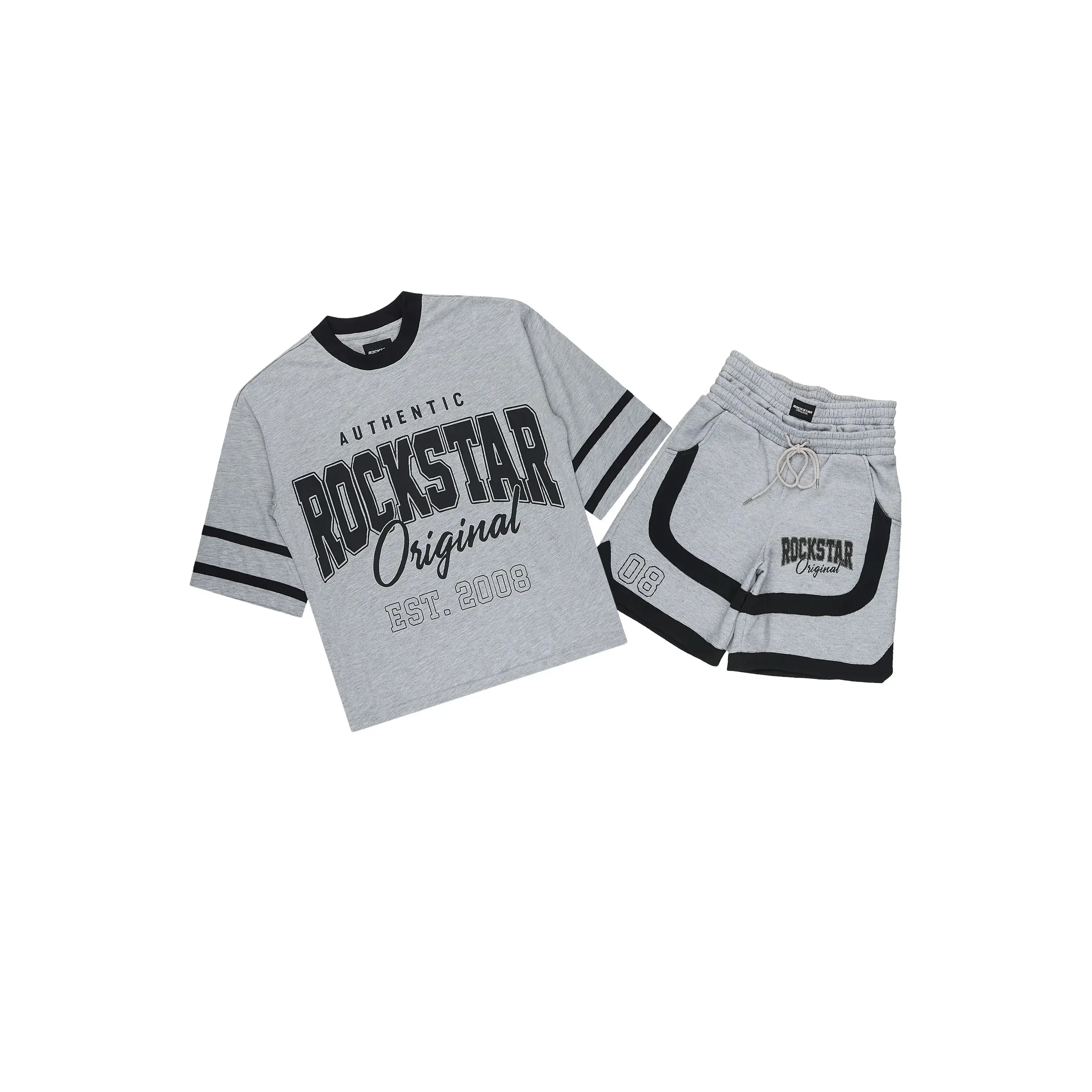 Redford Heather Grey T-Shirt/Double Waisted Short Set
