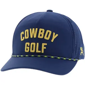 "Cowboy Golf" Hat Navy w/ Yellow Stitching