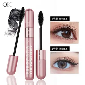 QIC 2-in-1 Dual-effect Mascara Waterproof Sweat-proof Smudge-proof Lengthening Volumizing 2IN1 Rose Gold Mascara