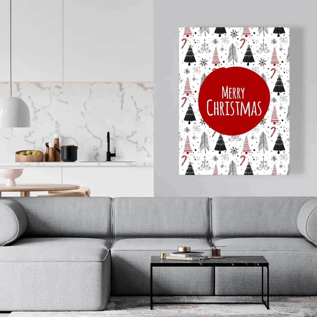Begin Home Decor C1RC3648ZXLEFV 36 x 48 in. Merry Christmas - Red Trees Canvas - Holiday Art