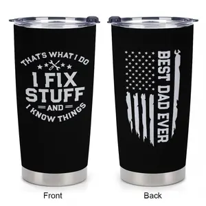 Best Dad Ever Gift 20 Oz Tumbler Mug for Dad Men's Birthday Present Portable Drinkware Flask Water Bottles from Daughter Son - Bottled - Grandma, Stainless