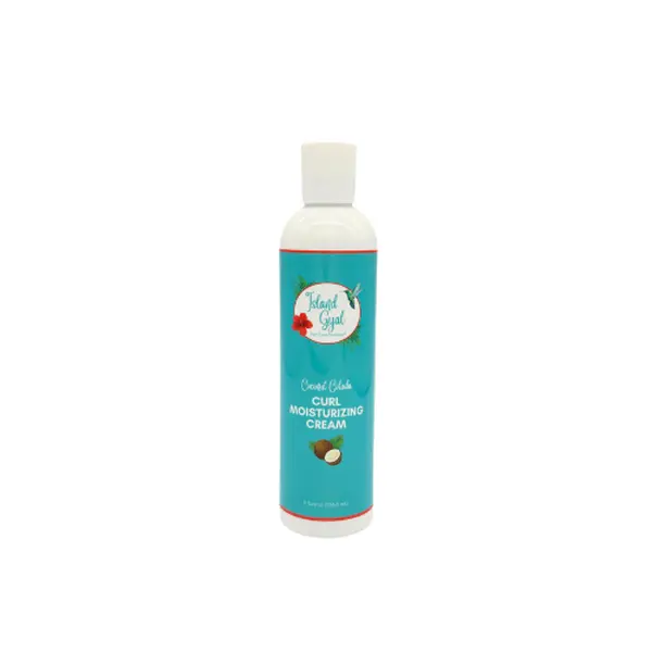 Island Gyal Hair Care Coconut Colada Curl Moisturizing Cream great for curly, wavy coily hair to define, strengthen, lock in moisture, detangles and reduce frizz,