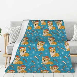 Christmas corgi decoration blanket