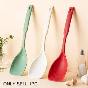 Non-stick 2 in 1 Silicone Spoon Spatula, 1 Count Heat Resistant Cooking Utensil, Nonstick Cooking Spoon, Kitchen Utensils for Home Use, Household Kitchen Products, Kitchenware