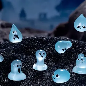 Glow-in-the-Dark Resin Water Droplets - 3D Sculptures with Glowing Finish on Black Surface Decor one per blind bag