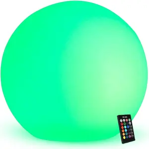 20inch rechargeable led ball light waterproof 16 rgb color changing globe light wremote cordless dimmable orb lamp 4400mah battery indooroutdoor home garden patio pool party decor